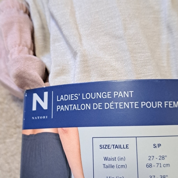 New! Natori Lounge Pants Size Small Pink Beige PJ Pants Casual Neutral Relaxed - Picture 10 of 13